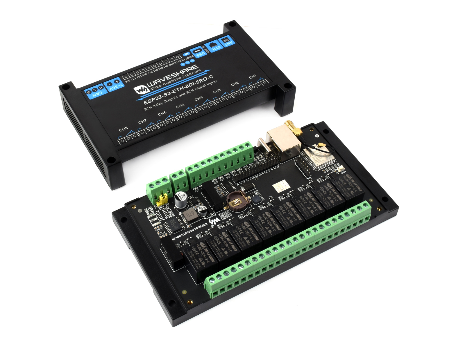 Waveshare Esp32 - Modulo relè WiFi industriale ESP32-S3 a